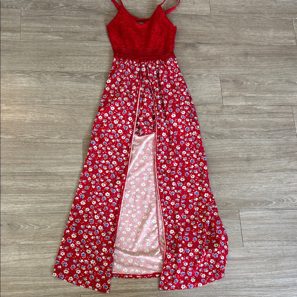 Maxi Romper with crochet top
